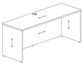 Credenza CL-105WW — 71"W x 24"D, White & White