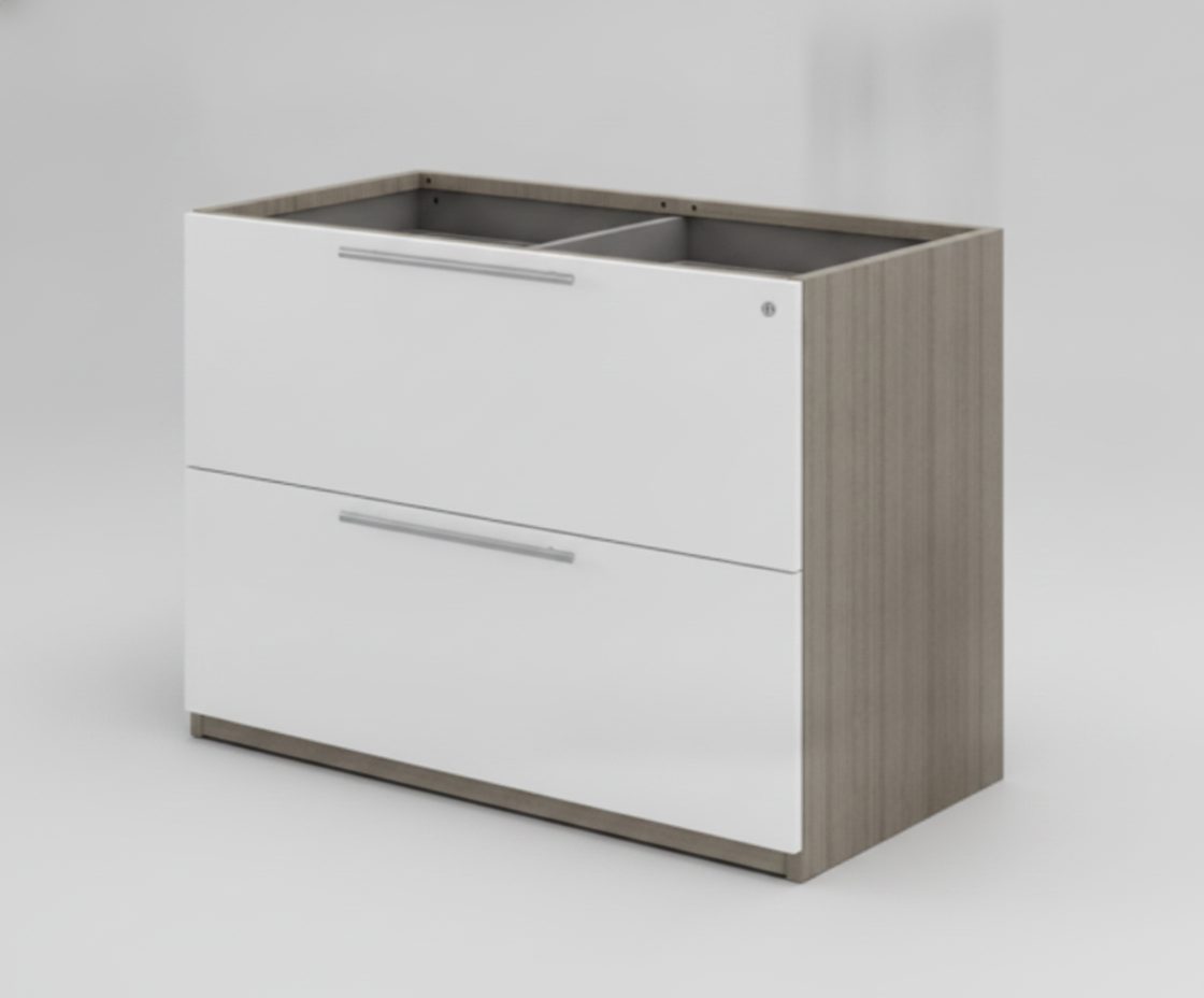 Lateral File Cabinet 30″ w/out Top CL-112-30, White & Driftwood
