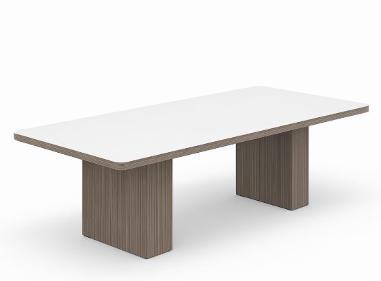 Rectangular Conference Table CL-118N — 96"W x 43"D, White & Driftwood