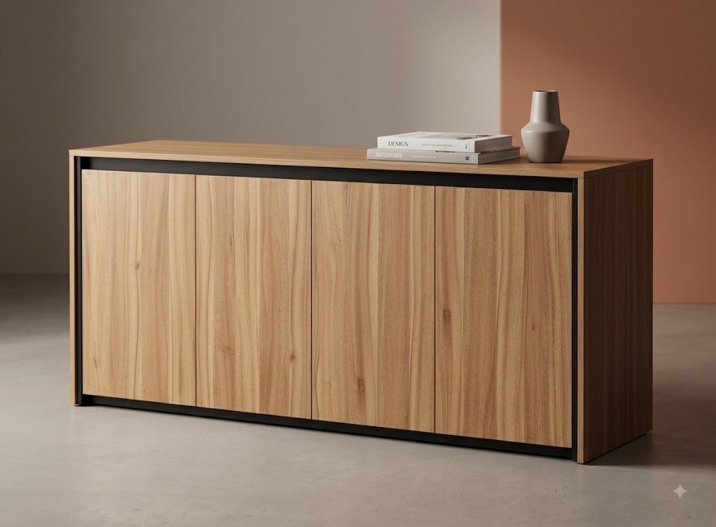 Cabinet (4-Door, Short) LC-1808) M20-LC-1808 - Walnut — 72"W x 16"D x 4"H, WALNUT