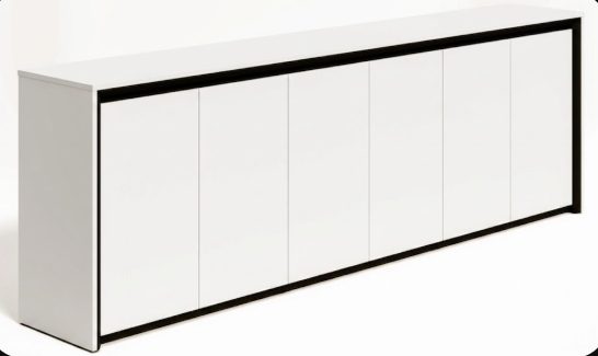 Cabinet (6-Door, Short) M20-LC-2408 -WW — 94"W x 16"D x 31"H, White