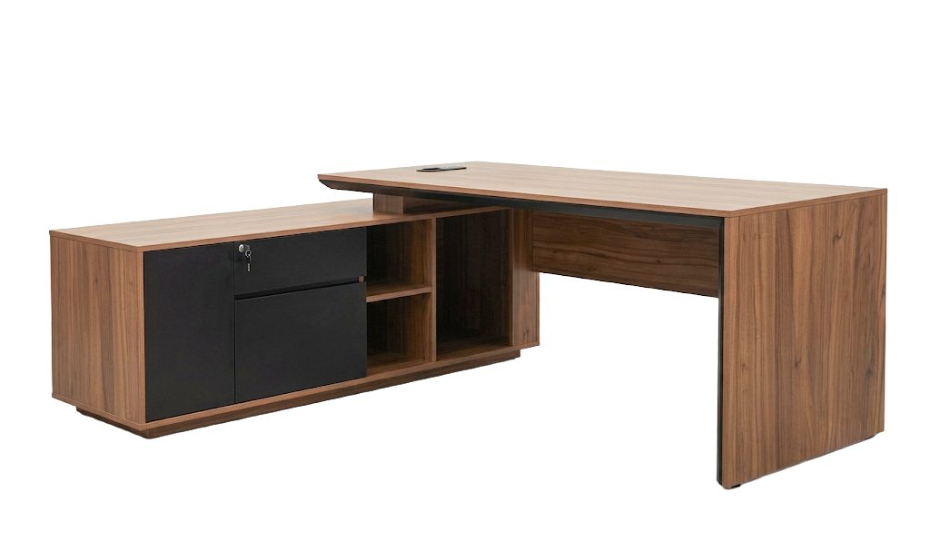L-Shaped Desk with Combo Cabinet M20-LDC-2018 (Left Cabinet) — 78"W x 71"D x 29"H, Left
