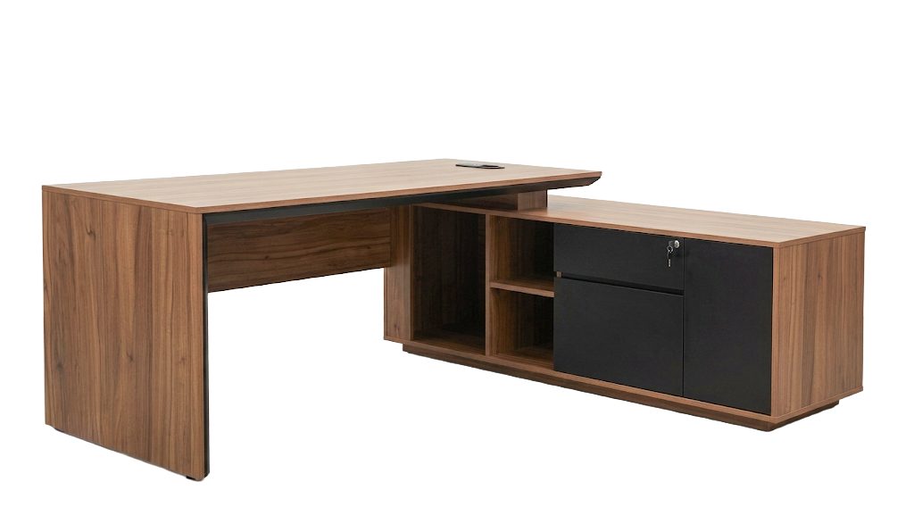 L-Shaped Desk with Combo Cabinet M20-RDC-2018 (Right Cabinet) — 78"W x 71"D x 29"H, Right