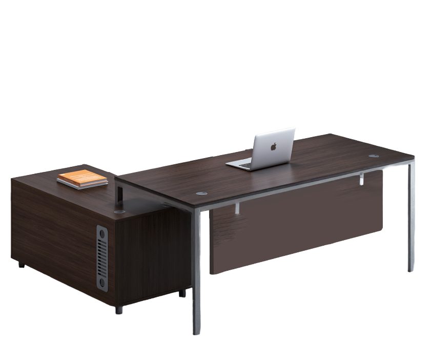 L-Shape Desk with Side Cabinet PE16-DC-2017R - ASHOAK — 71"W x 68"D x 29"H, ASHK
