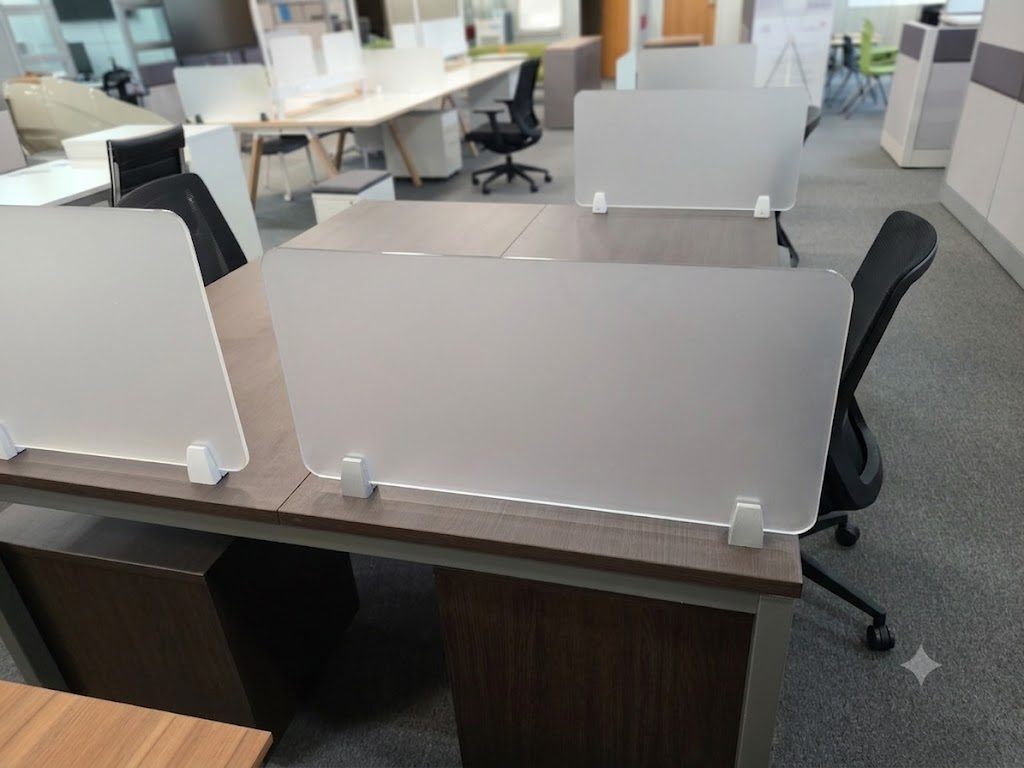 Desk Mount Screen (Glass) PE16-GS-2214 — 22"W x 14"D, Frosted