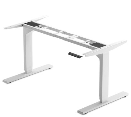 Height-Adjustable Desk Frame (3-Stage, Sit-to-Stand) PE16-JE001-2 - Silver — x 20"D, SILVER