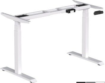 Height-Adjustable Desk Frame (3-Stage, Sit-to-Stand) PE16-JE001-2 - White, WHITE