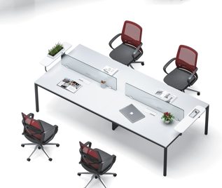 Workstation (4-Person) PE16-MB1-2412 — 95"W x 47"D x 29"H, White