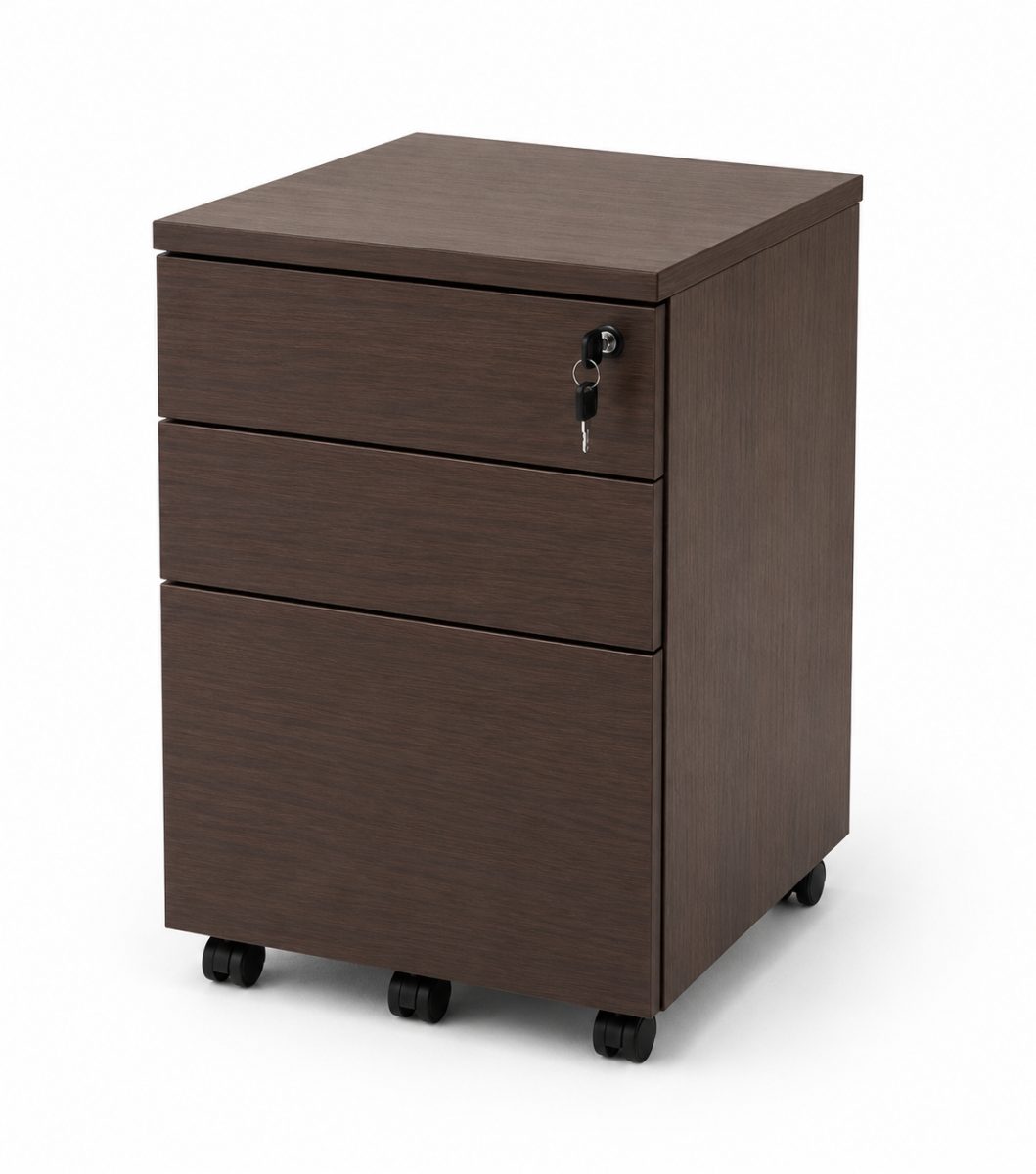 Mobile Pedestal (3 Drawer) PE16-MP3- Ash Oak — 16"W x 20"D x 25.5"H, Ash Oak