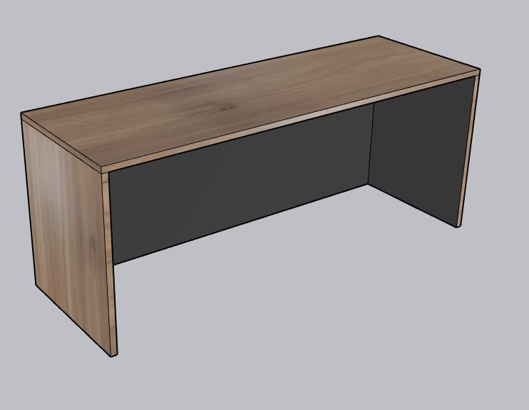Credenza WD-105-60 — 60"W x 24"D x 29"H, Walnut & Black