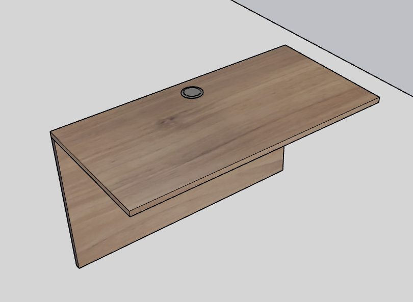 Bridge WD-108 — 48"W x 24"D x 29"H, Walnut & Black