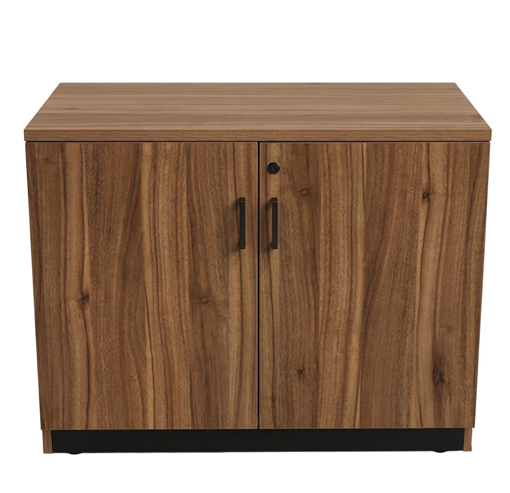 Storage Cabinet WD-113 — 36"W x 22"D x 29"H, Walnut & Black